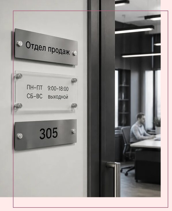 Офисные таблички на дверь в Мариинске по цене от 4997 р. | Аванза-Мрн
